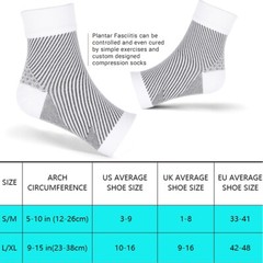 2Pairs Foot Ankle Compression Sleeve Anti Fatigue Heel Arch Pain Relief Socks