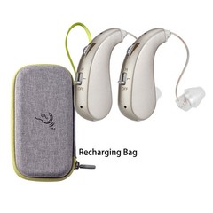 Hearing Amplifiers Pair Rechargeable with Charging Box 400H Long Lasting Seniors