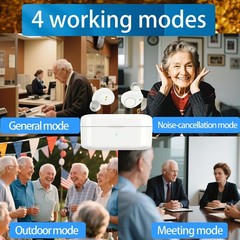 OTC Hearing Aids for Seniors Rechargeable 32-Channel 4 Modes 120Hrs Life