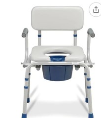 Loyoda Drop Arm Bedside Commode with Padded Seat and Backrest 500lbs…