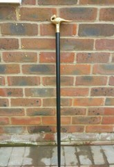 Antique Brass Hercules Poirot Swan style Handle Vintage walking cane stick A7