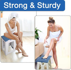 Foldable Small Waterproof Plastic Corner Stool for Bathroom – Foldable Non-Slip