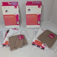 2 Mediven Assure Medical 30-40 Compression Stockings Socks Beige Open Toe Calf M