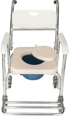 4 in 1 Toilet Wheelchair Rolling Shower Chair Aluminum Alloy Commode Transport