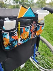 Wheelchair organizer waterproof accessories with animals + pill box as a gift