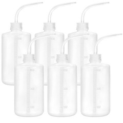 6pcs 500ml Plastic Wash Bottles – Lab Squeeze LDPE Squirt Tattoo Bottles, Narrow