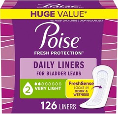 Daily Incontinence Liners, Size 2, Regular Length Very Light, 126 ct