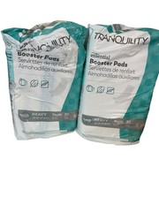 2 Packs of 30 Count Tranquility Booster Pads, Heavy, Youth (12” X 3.5”) NEW