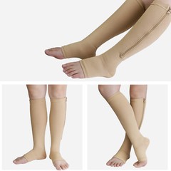 20-30mmHg Graduated Stockings – Nylon Zipper Compression Socks For Mens Womens