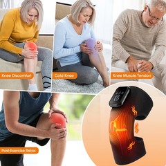 Electric Heated Knee Brace Massager 3 Heating Vibration Knee Pad LCD TouchScreen