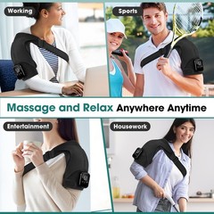 Electric Shoulder Massager Heated Shoulder Brace with Vibration for Pain Relief