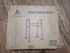 Agrish Stand Alone Toilet Safety Rails – Adjustable Width & Height Fit Any To…