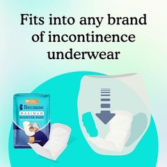 Because 180 Pack Maximum White Unisex Incontinence Pads