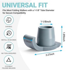 4 Pack Walker Skis Glides for Folding Walkers Universal 4
