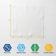 MED PRIDE Hospital Wipes for Bathing, Waterless Rinse Free Bath Wipes for Adults