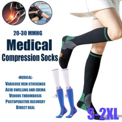 Full Toe Compression Socks Wide Calf For Women Men 20-30 mmHg 3 Size Stocking