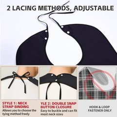 XKDOUS 2 Pack Funny Adult Bibs for Man, (18 x 30 inches), Black & Red