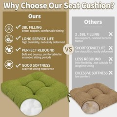 Chair Cushion Set for Rocking Chair, Back Pillow & Seat Cushion Grass Green