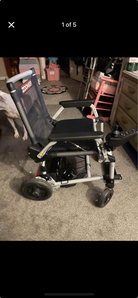 Zoomer Foldable Electric Wheelchair – Silver & Black