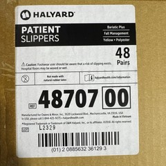 Patient Slippers, Bariatric Plus, Fall Management, Yellow, 48/CS, Halyard 48707