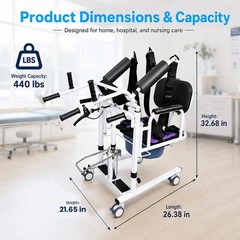 Patient Lift Transfer Chair with 180° Split Seat & 4 Casters for Seniors Disable