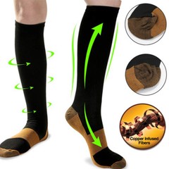 Copper Compression Socks Pressure Varicose Leg Support Long Stockings Men Women