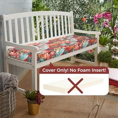 Patio Bench Cushion Covers for 48x18x3 Inch (1 Count), A Sadira Chili Haze