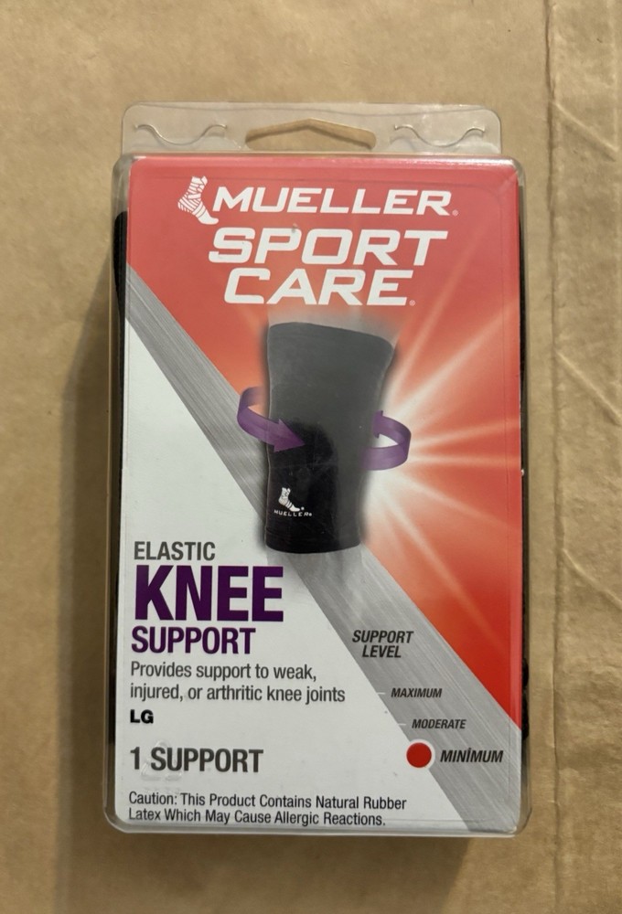 Mueller Sport Care Elastic Knee Support Black Min Support Large 16-18 in Left/Rt