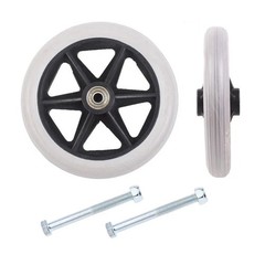 2x 7″ Heavy Duty Wheelchair Replacement Front Wheel Smooth-Caster Solid Wheels