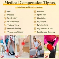 Compression Pantyhose Stockings for Women Men, 20-30 mmHg Medical Graduated Supp