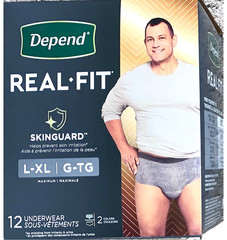 Depend Real Fit Large/Extra Large SKINGUARD Maximum Incontinence Underwear 12 Ct