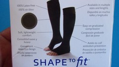Shape To Fit 18 mmHg Knee High Open Toe Anti-Embolism Stockings, Medium, Beige