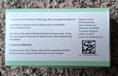 50ct SAFE N SIMPLE „Skin Barrier Film“ Protective Wipes. Contains Alcohol 9/2027