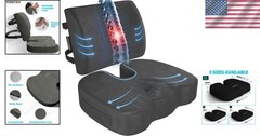 XL Memory Foam Seat Cushion with Lumbar Support for Pain Relief – Dark Grey