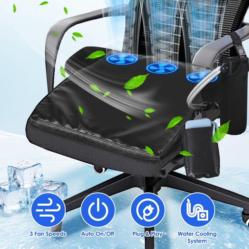 Summer Water Cooling System Seat Cushion With Fans USB Ventilated Seat Cushion
