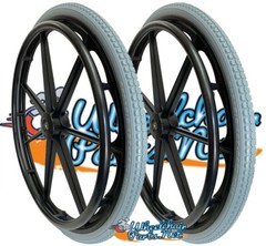 24″ X 1 3/8″ INVACARE 7 SPOKE WHEEL WITH 5/8″ BEARINGS. FITS ON TRACERS. SET OF2