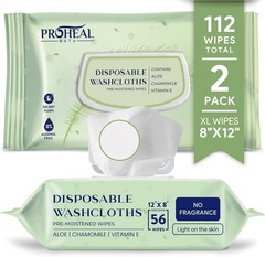 Gentle 12″ x 8″ Adult Cleansing Wipes – 112 Count for Sensitive Skin & Hygiene