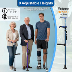 Adjustable Walking Cane for Men and Women, Heavy Duty All Terrain Collapsible