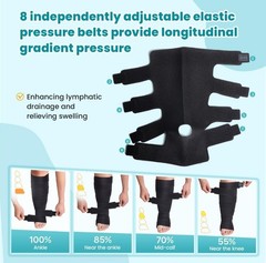 Sylong Adjustable Calf Compression Wrap Lymphedema Circulation XL Black