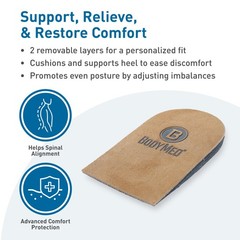 BodyMed Adjustable Heel Lift for Men and Woman (2-Pack) – Non-Slip Orthopedic