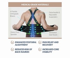 NEOTech Care Back Brace w/ Detachable Suspenders Ventilated Black L NTC Y001