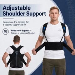 Posture Corrector Back Brace S/M Adustable Upper Lower Back Shoulder Support