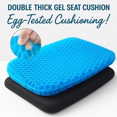 Gel Seat Cushion for Long Sitting, Ergonomic Cooling Pad, Non-Slip Cover