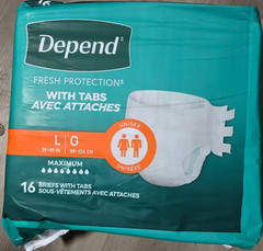 Depend Fresh Protection Adult Incontinence Briefs With Tabs L|G 16 Count NEW