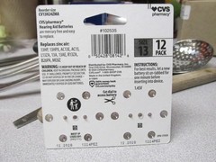 CVS Hearing Aid Zinc Air Batteries 1.45v Size 13 Pack of 12 Expiration 2028