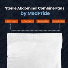 Combine ABD Pads 5 x 9 Inch, 40 Count Sterile Abdominal Pads, High Absorbency…