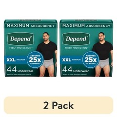 Depend Fresh Protection Incontinence Underwear for Men, Adult Diapers, XXL, 44 C