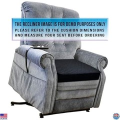 20″x20″x5″ Medium-Soft Memory Foam Recliner Cushion – Washable, Non-Slip Base