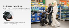 4in1 Rollator Walker Electric Wheelchair Combo Foldable Lightweight for Elderly