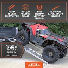Heavy Duty Straight Ramps – Rustproof Aluminum, 1,250 lb Capacity for Equipment